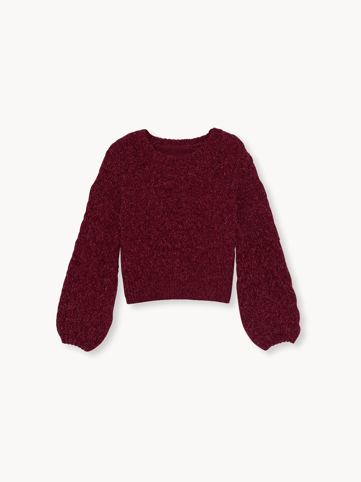 round neck cropped knitted sweater