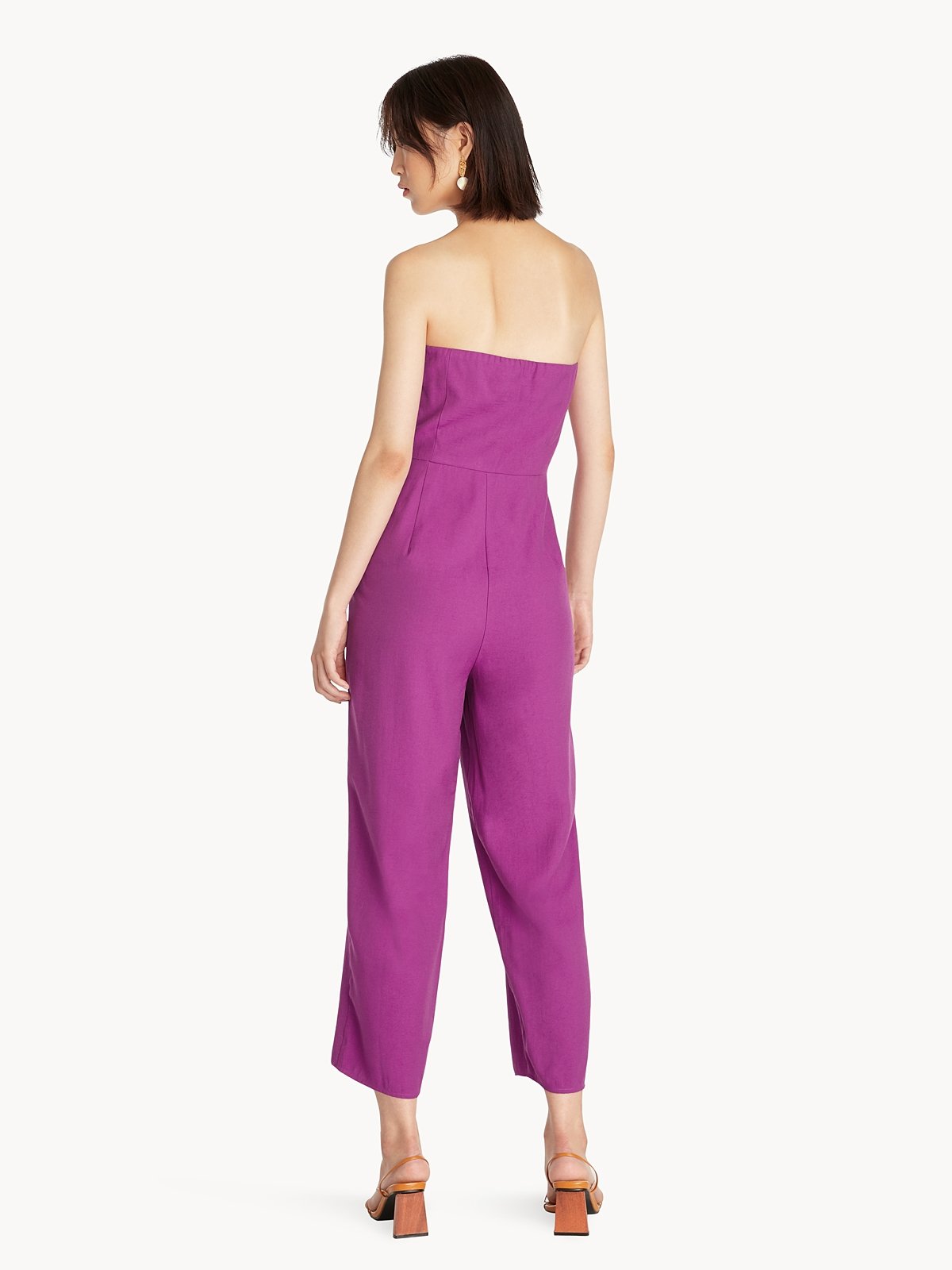 Purple strapless best sale jumpsuit