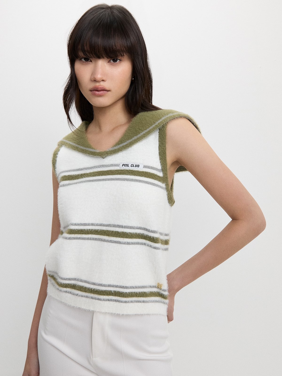 Ameri SAILOR COLLAR DETAIL KNIT TOP SAILOR COLLAR DETAIL KNIT TOP