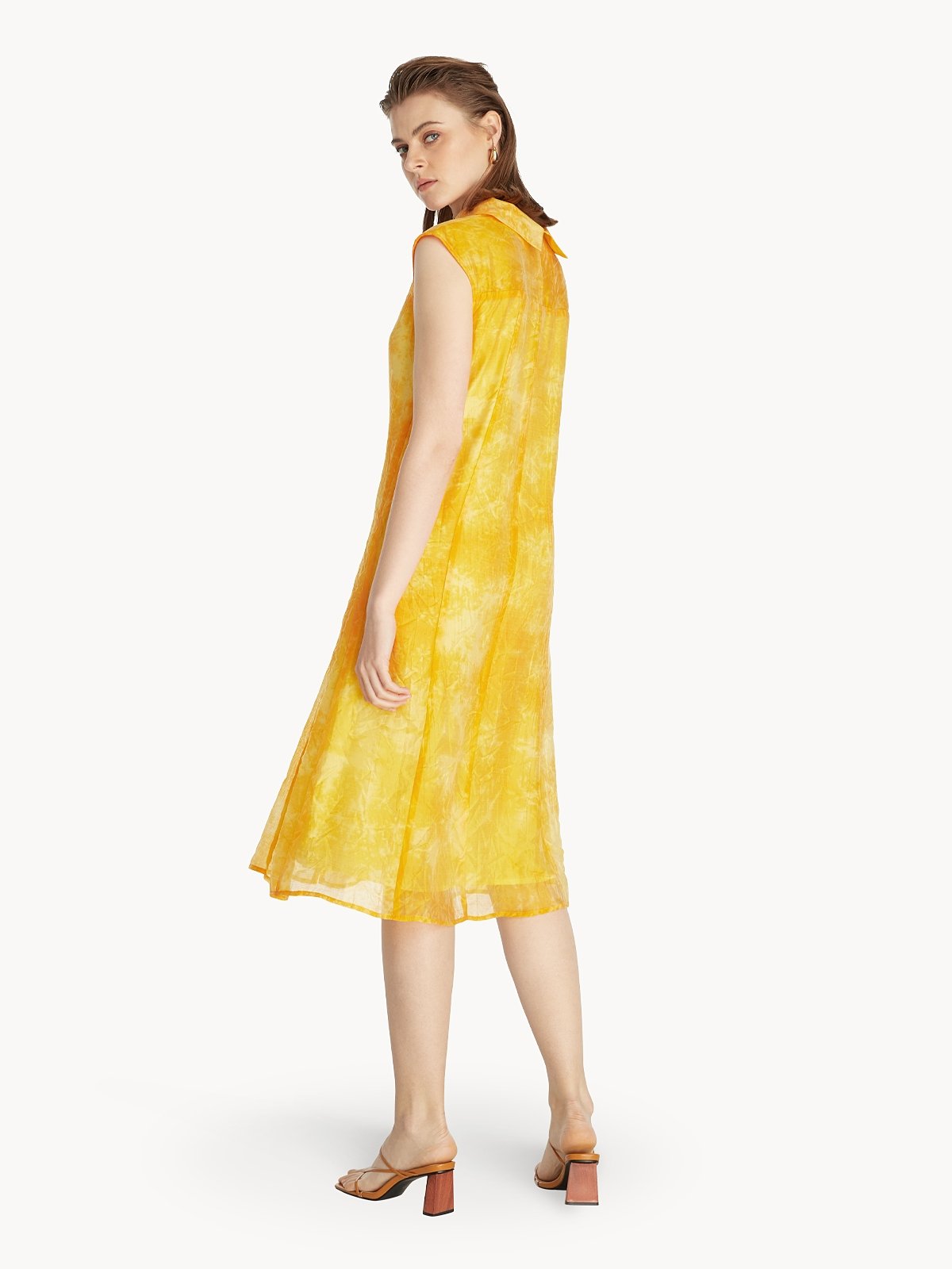 Yellow mock neck dress top