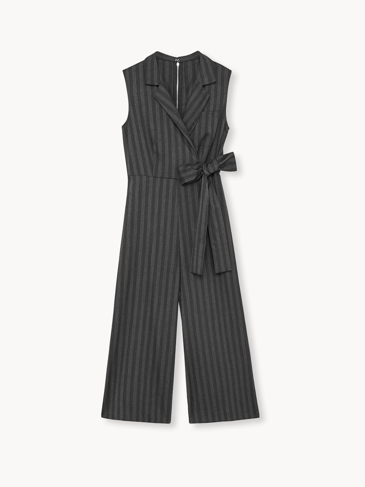 Grey and white striped jumpsuit shop