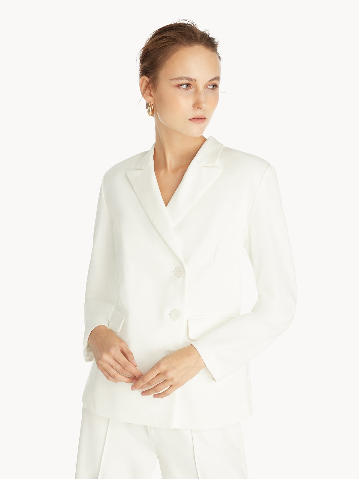 White outlet button blazer