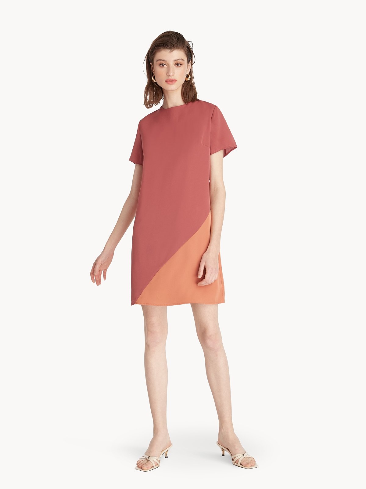 Red mini top shift dress