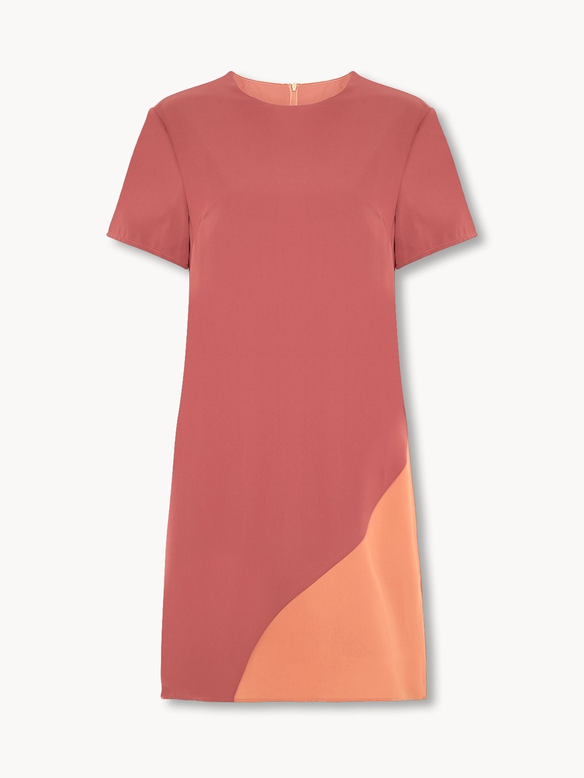 Mini Two Tone Shift Dress Red Pomelo Fashion
