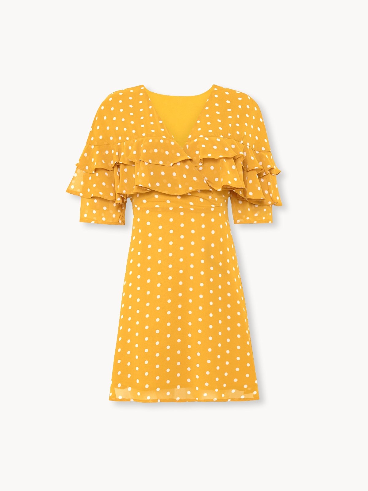 Zara polka dot dress yellow clearance