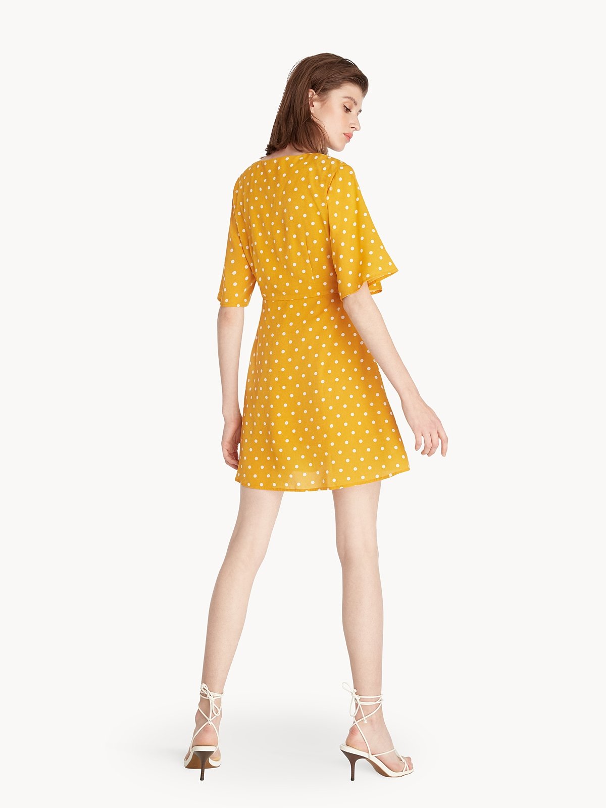 Mango yellow polka dot dress sale