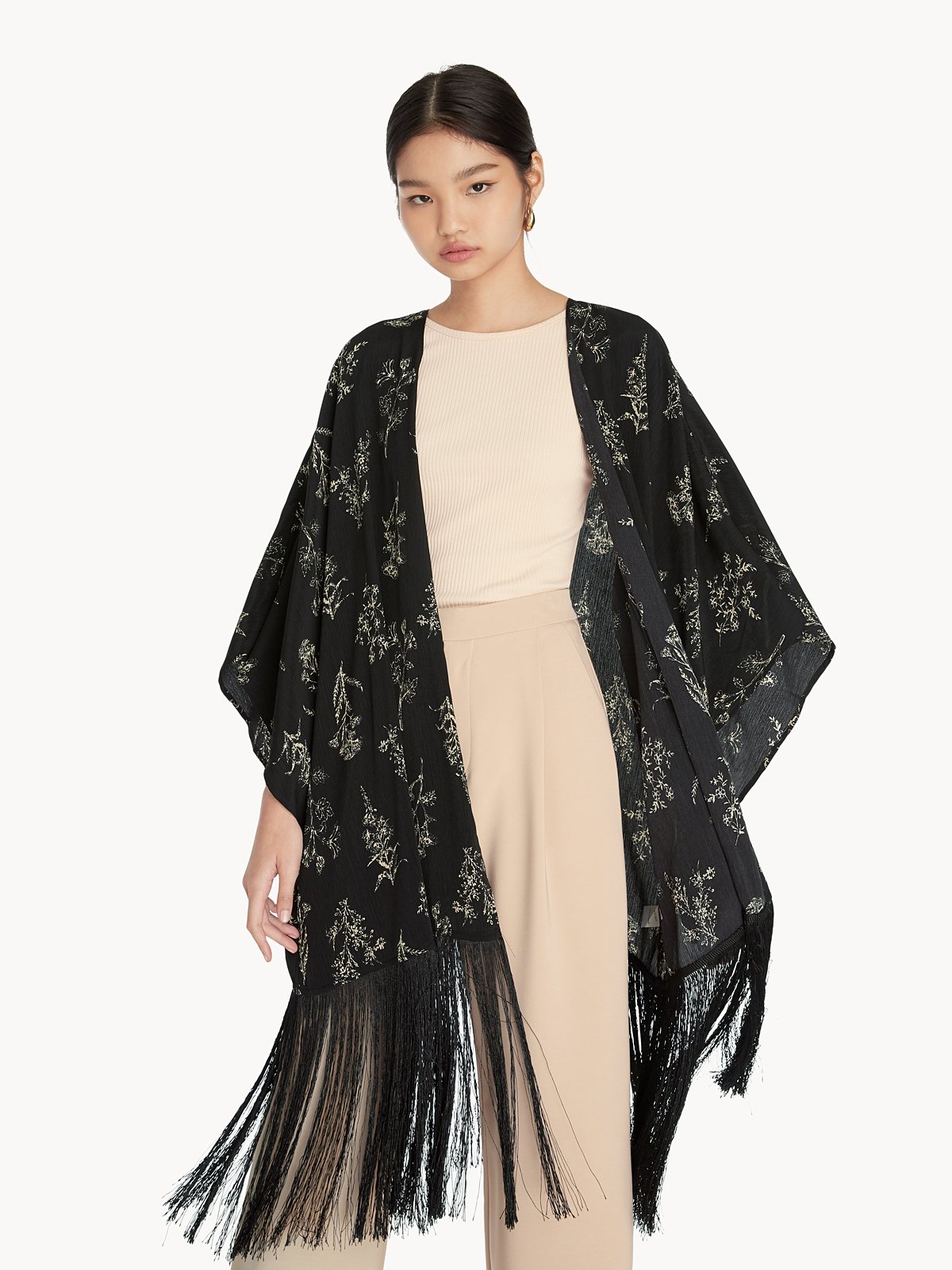 Fringed kimono jacket outlet
