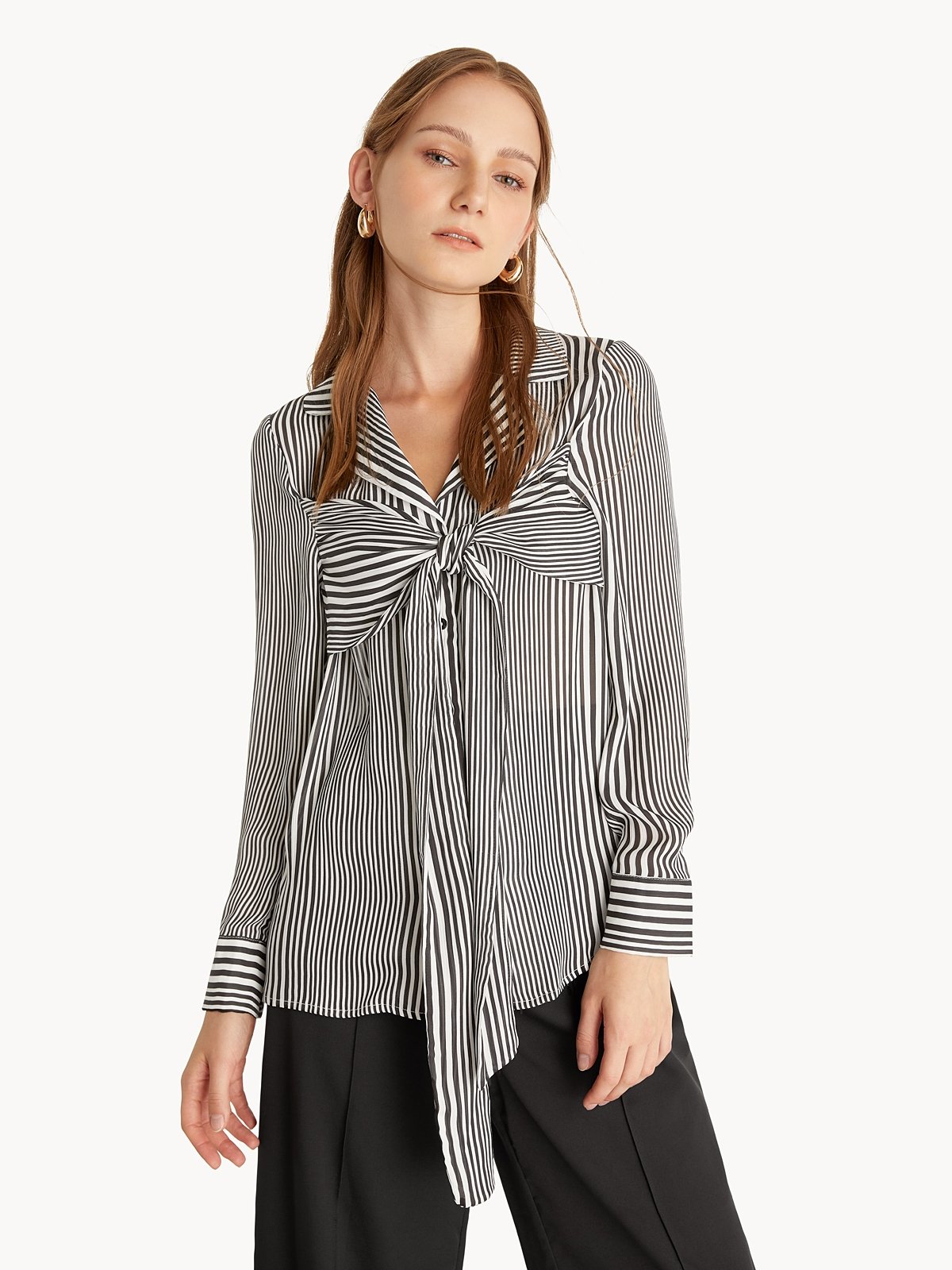 Black and white striped shirt with tie best sale