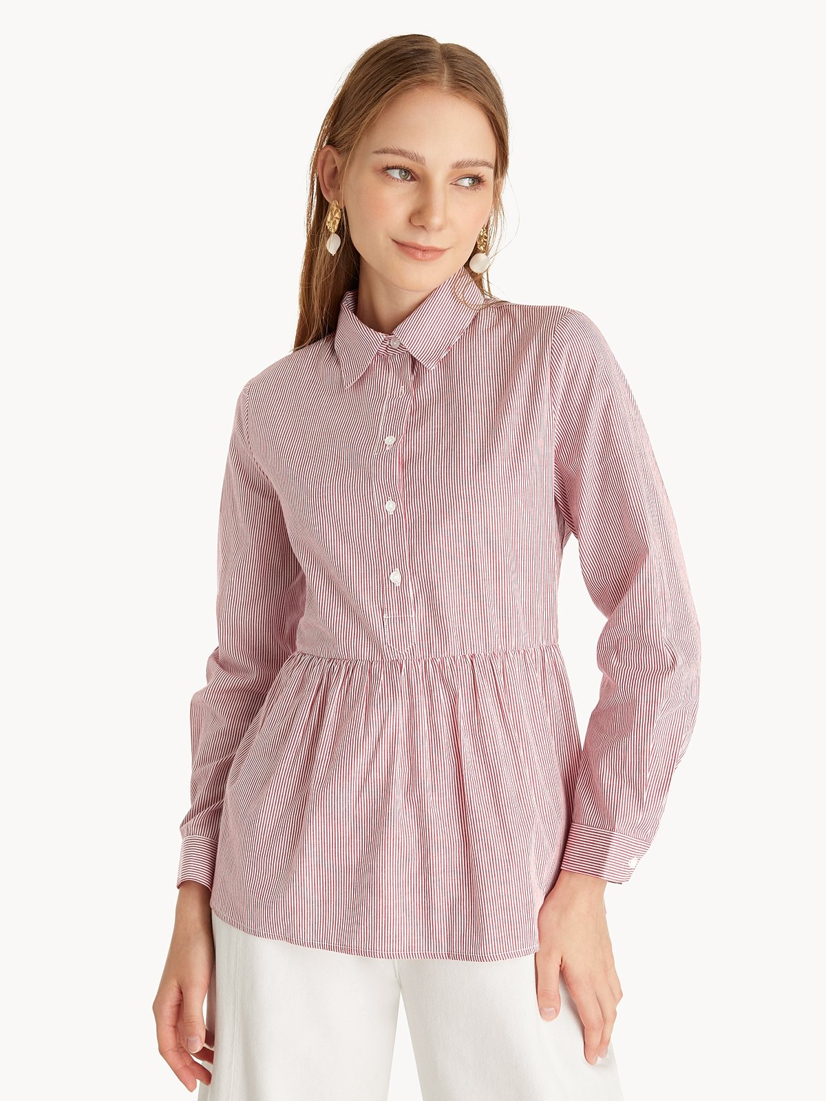 Peplum hot sale shirt h