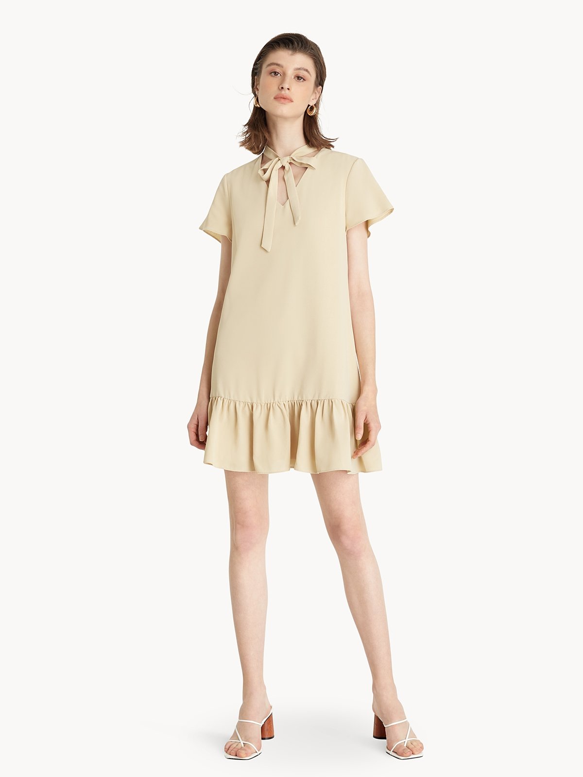 Beige shift top