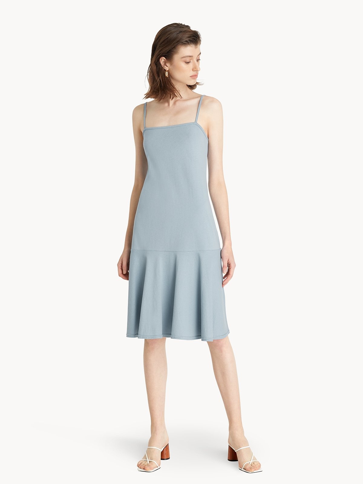princess polly baby blue dress Drop Waist Semi Pleated Dress - Blue