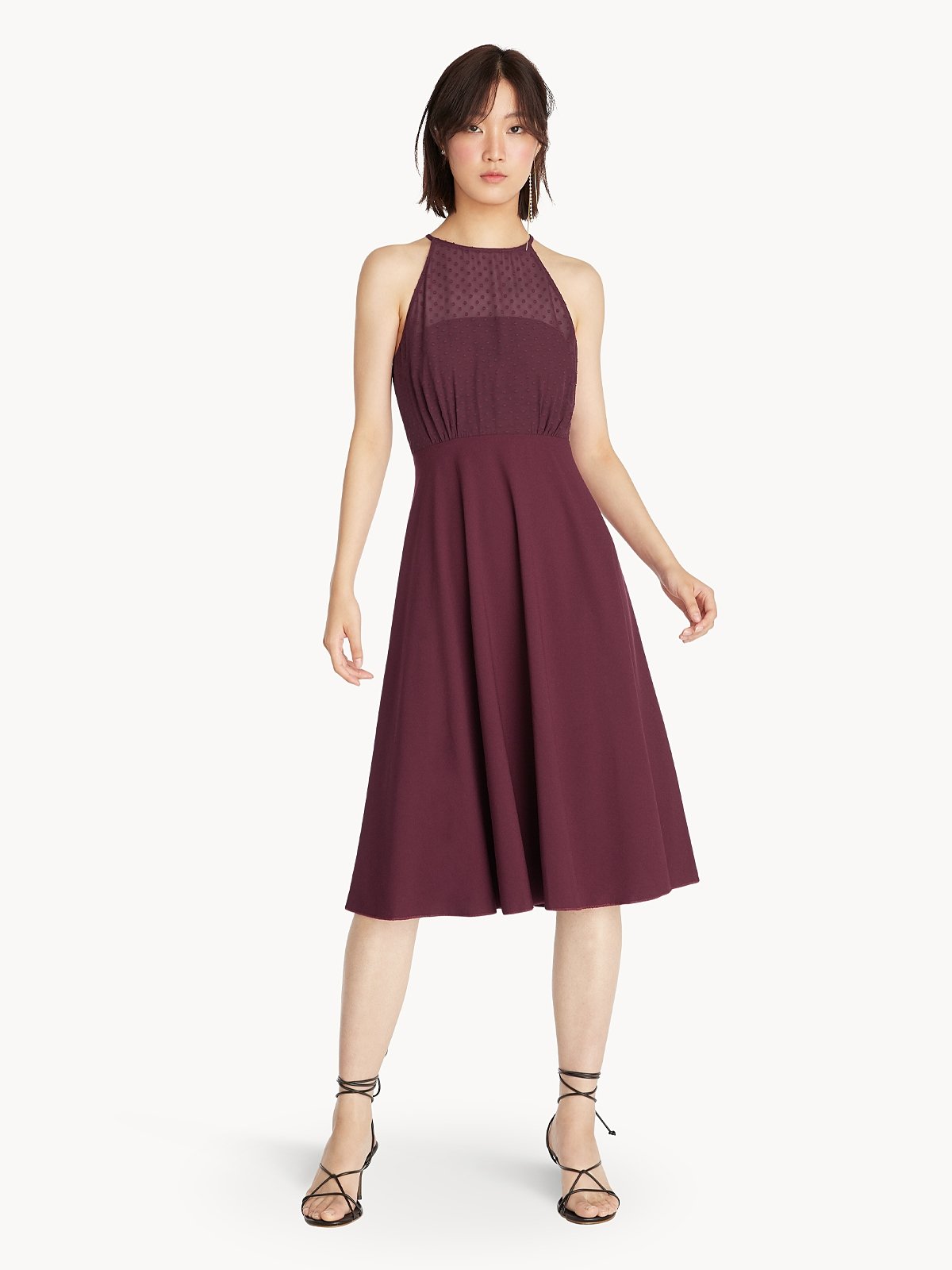Burgundy halter discount dress