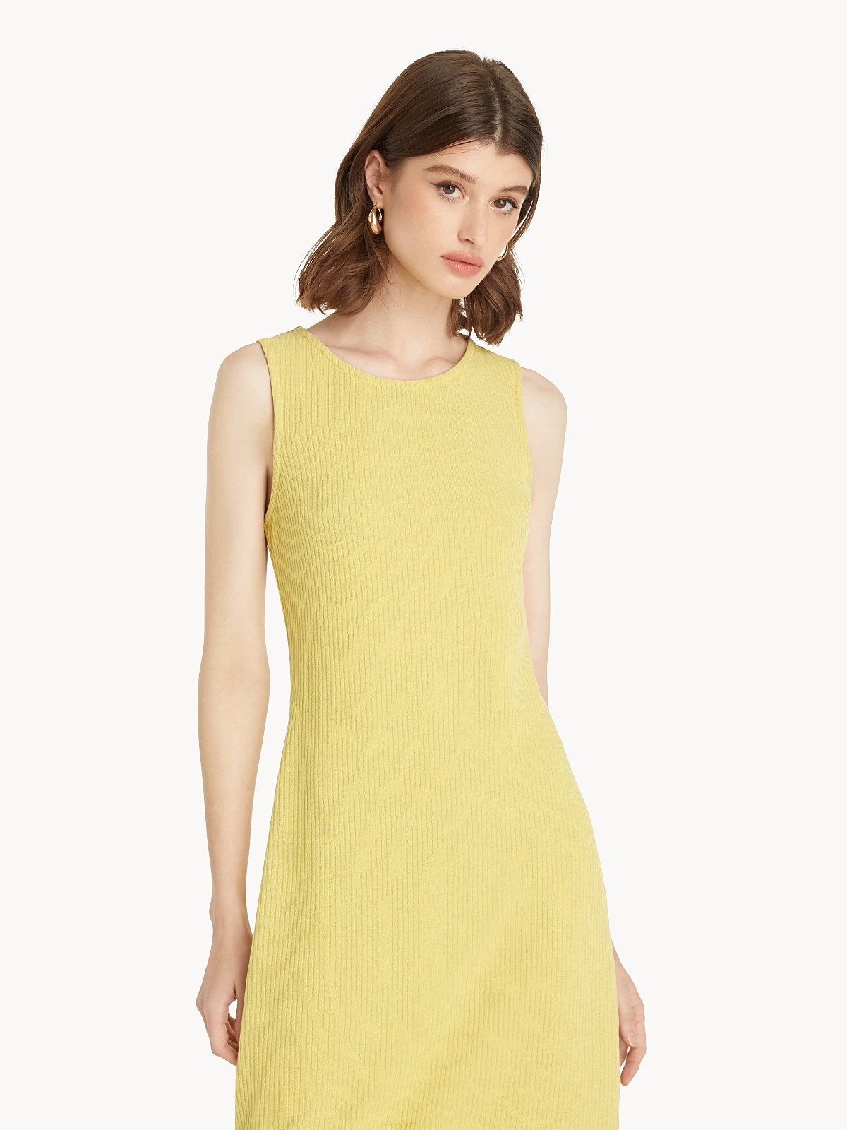 Yellow sleeveless dress outlet