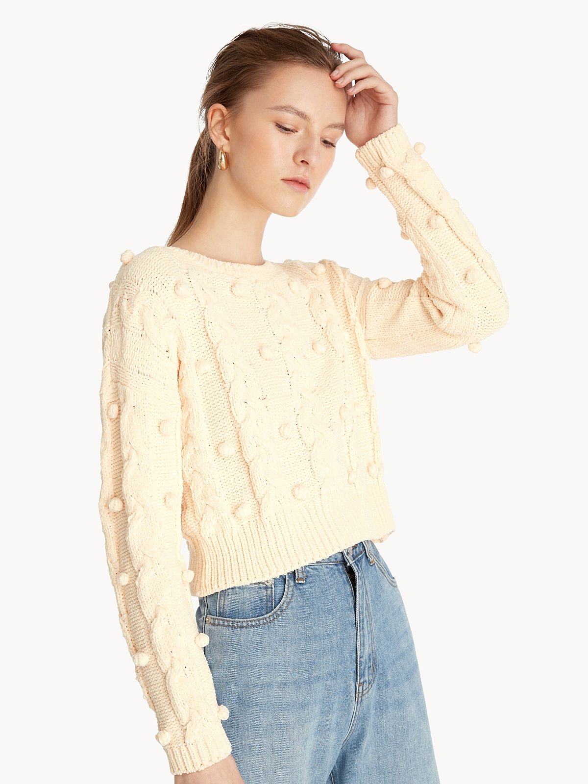 Pom pom 2025 knit sweater