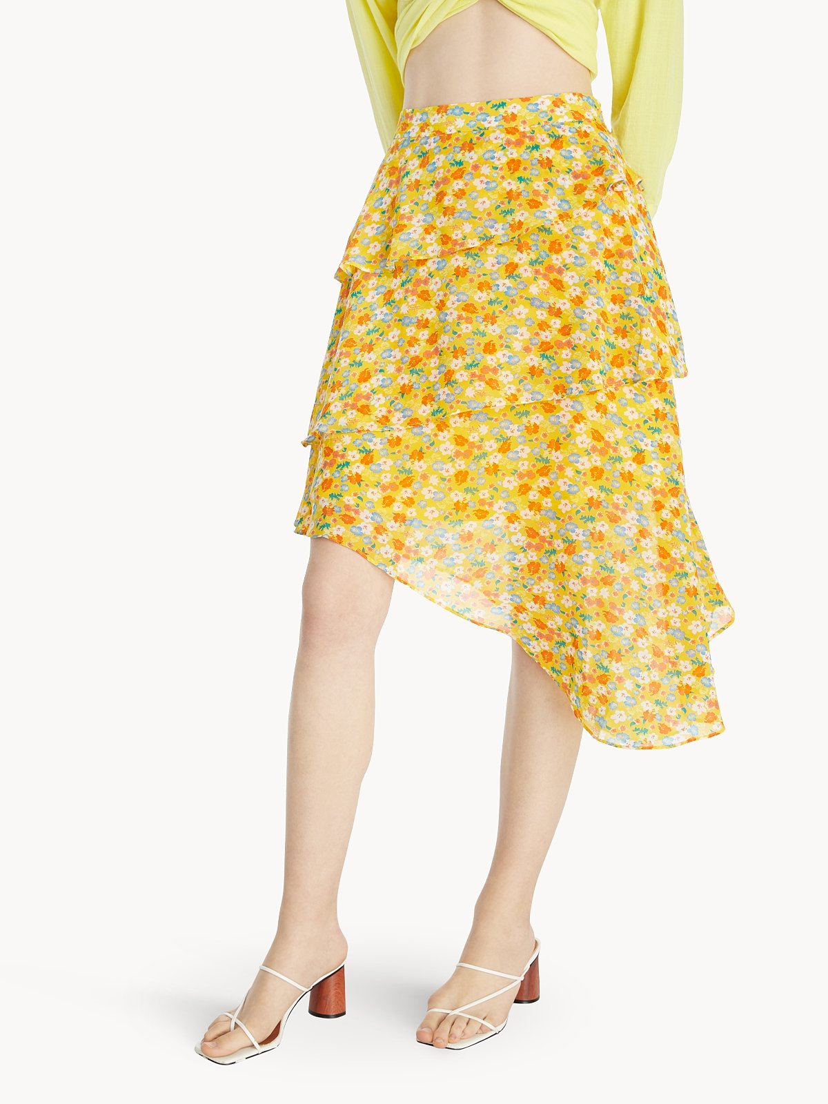 Tiered ruffle skirt yellow sales