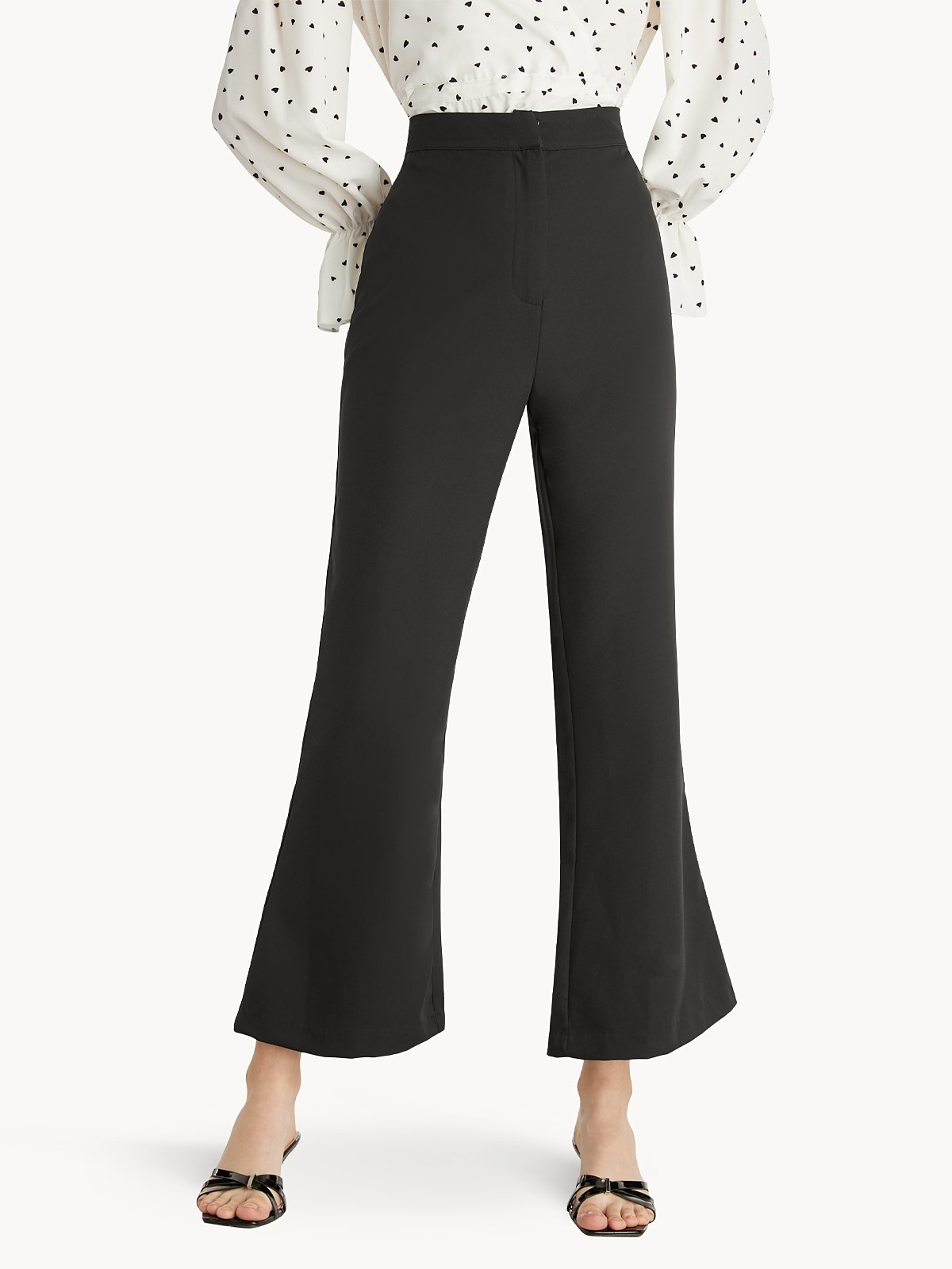 High Rise Flared Pants Black Pomelo Fashion