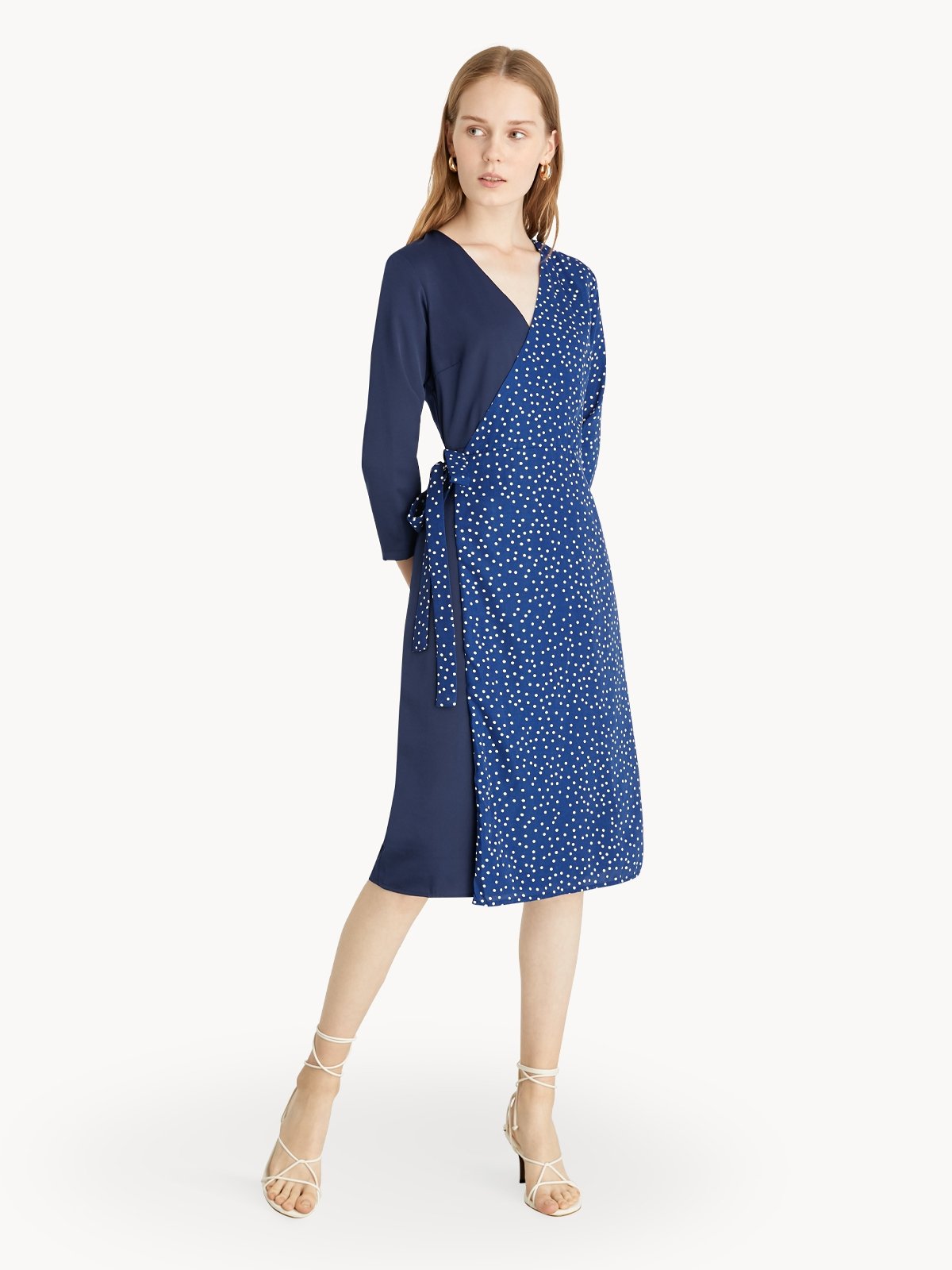 Two tone wrap dress top
