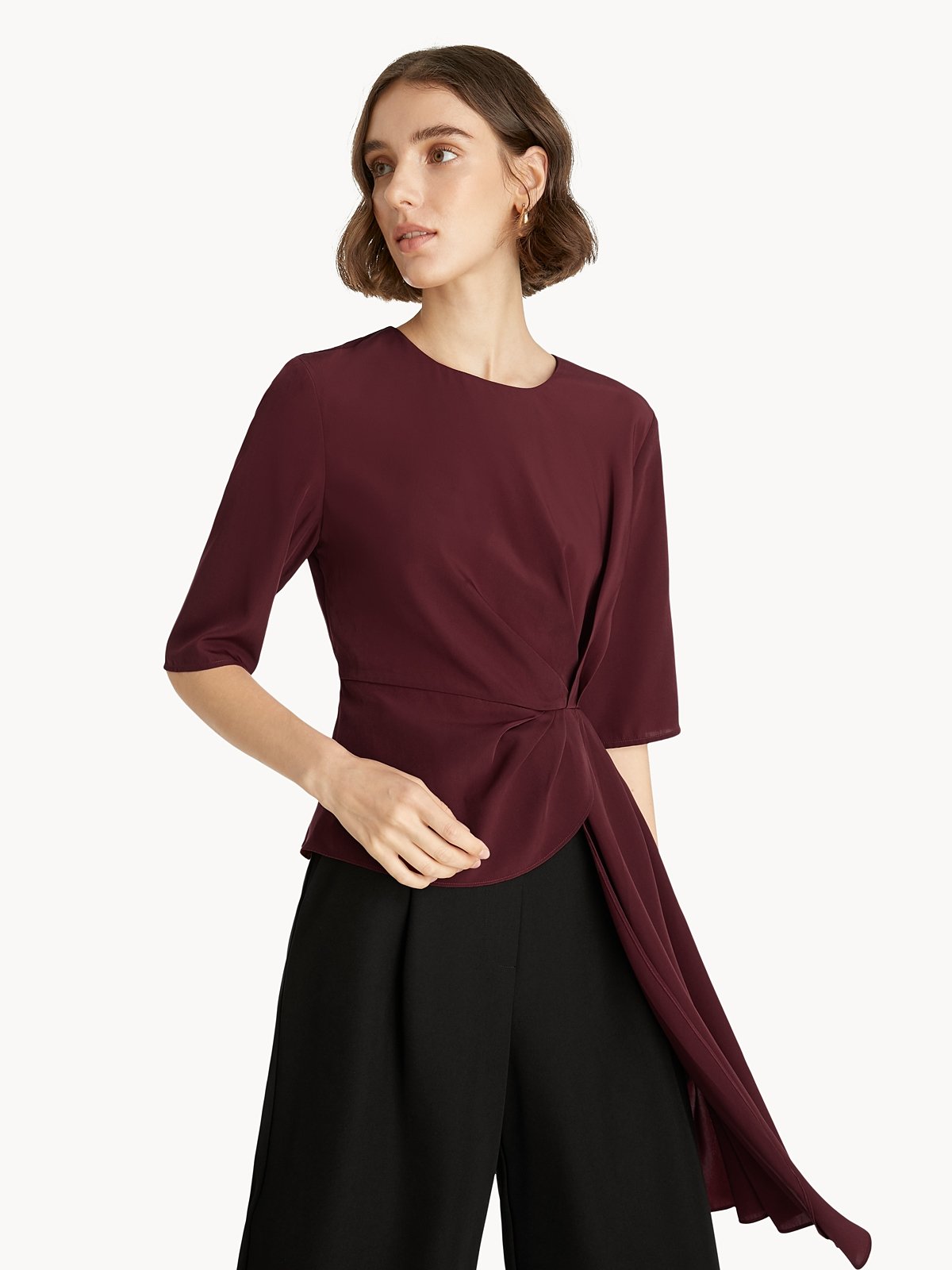 Polyester Broad Asymmetrical Blouse
