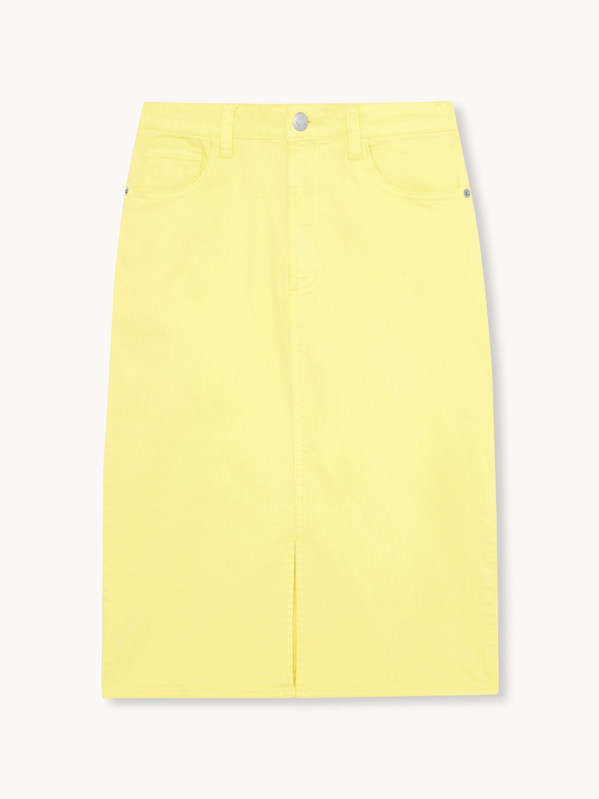 Yellow denim hot sale skirt