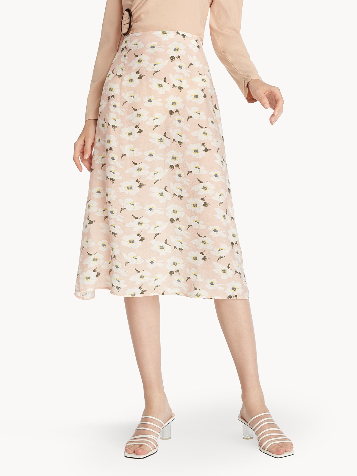 A line floral midi skirt cheap