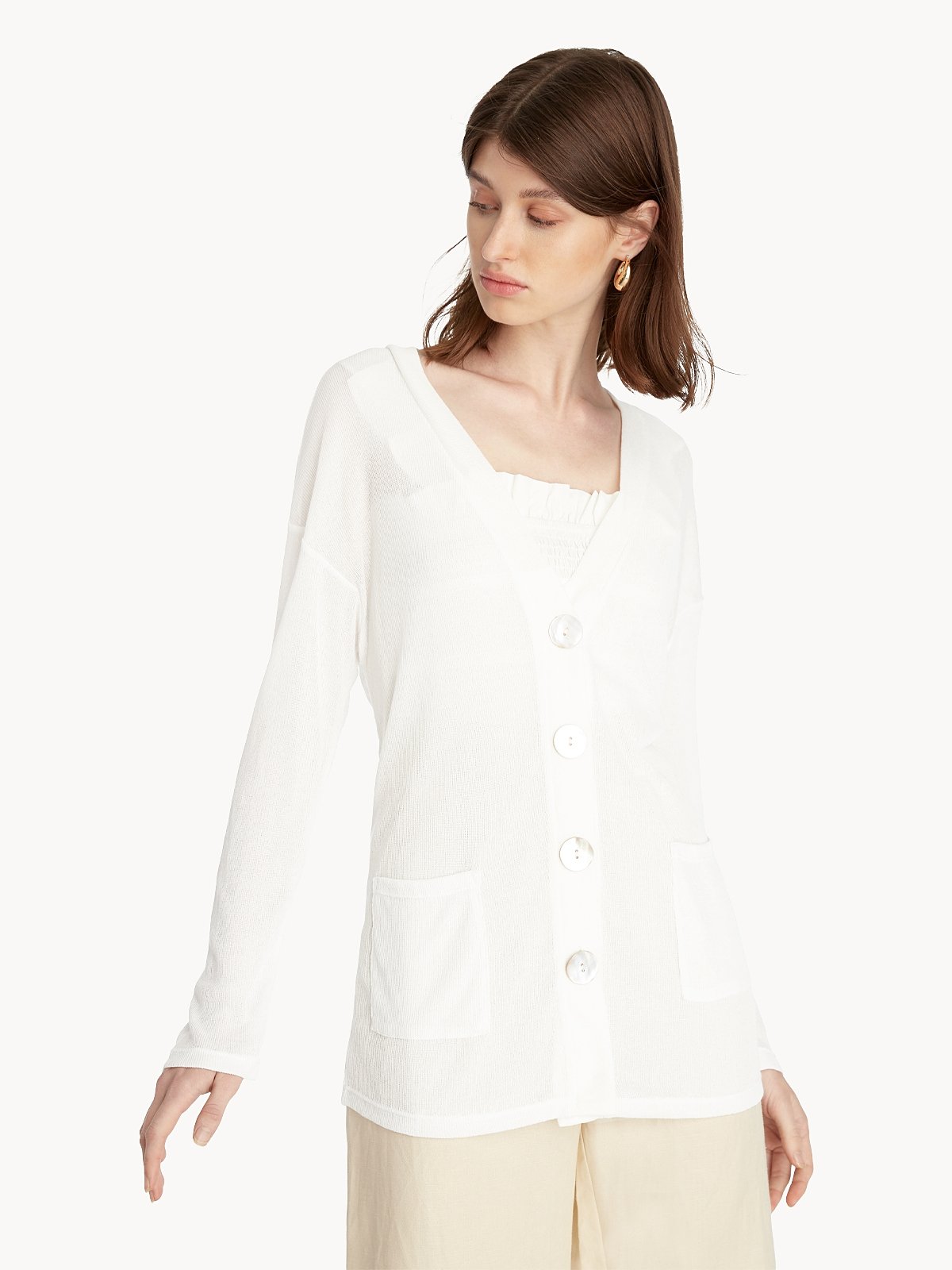 White linen cardigan on sale womens