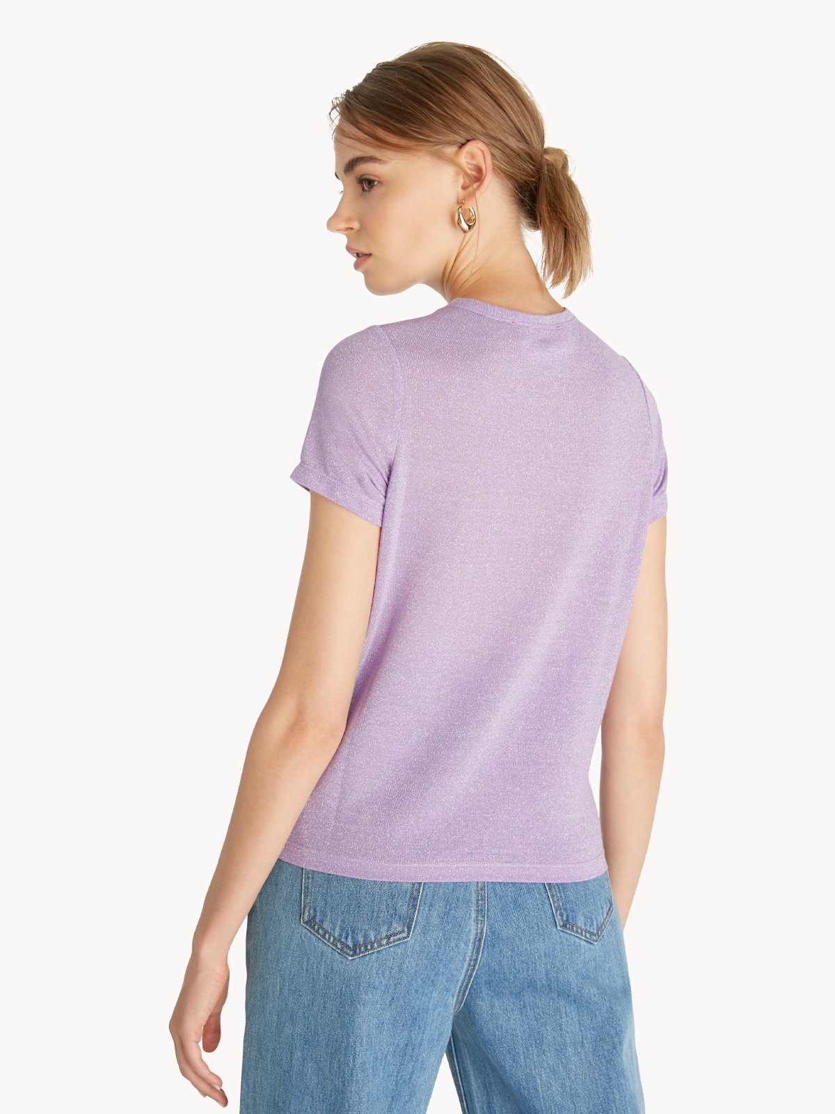 Purple crew clearance neck