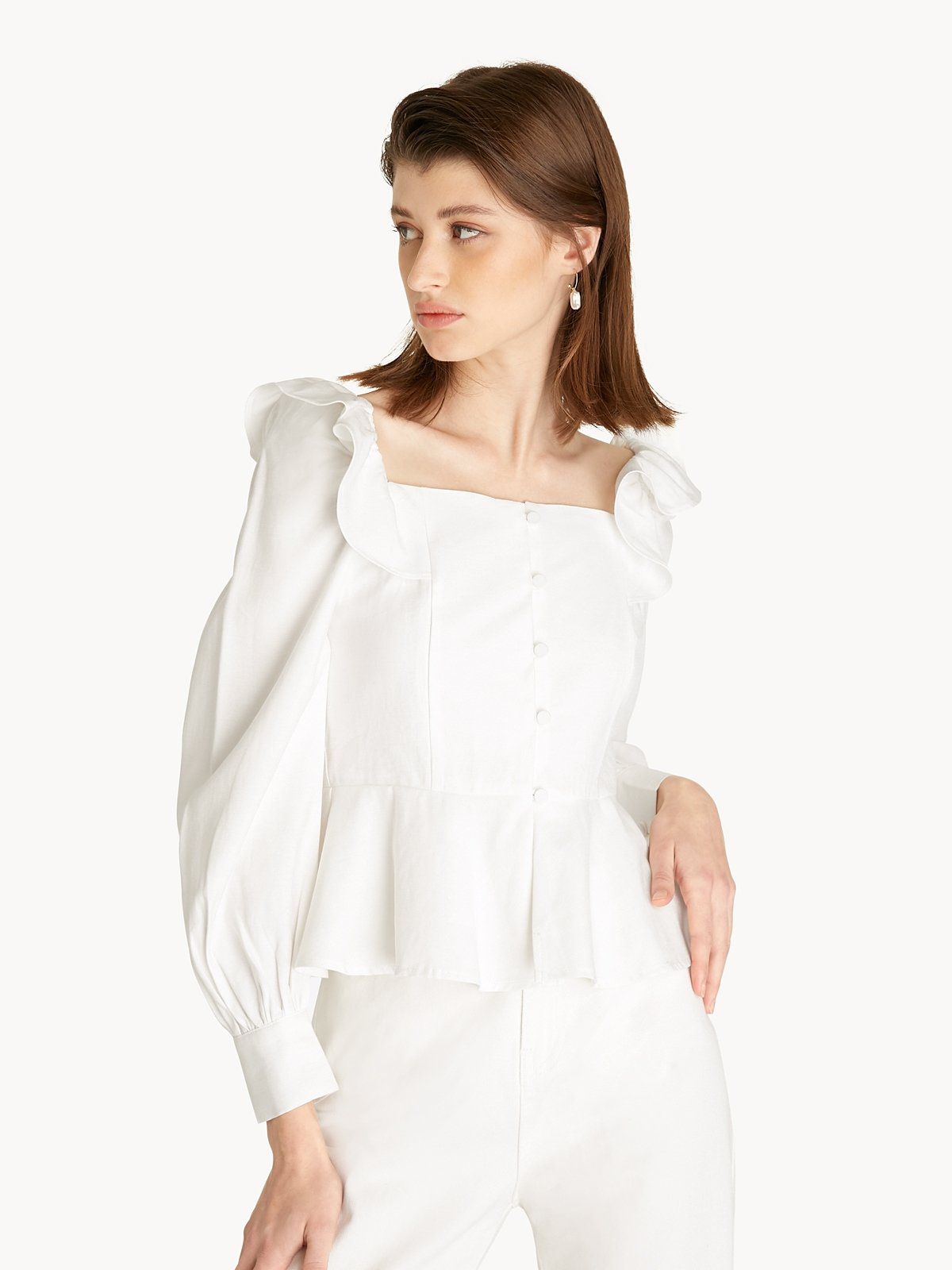 Ruffle peplum blouse clearance