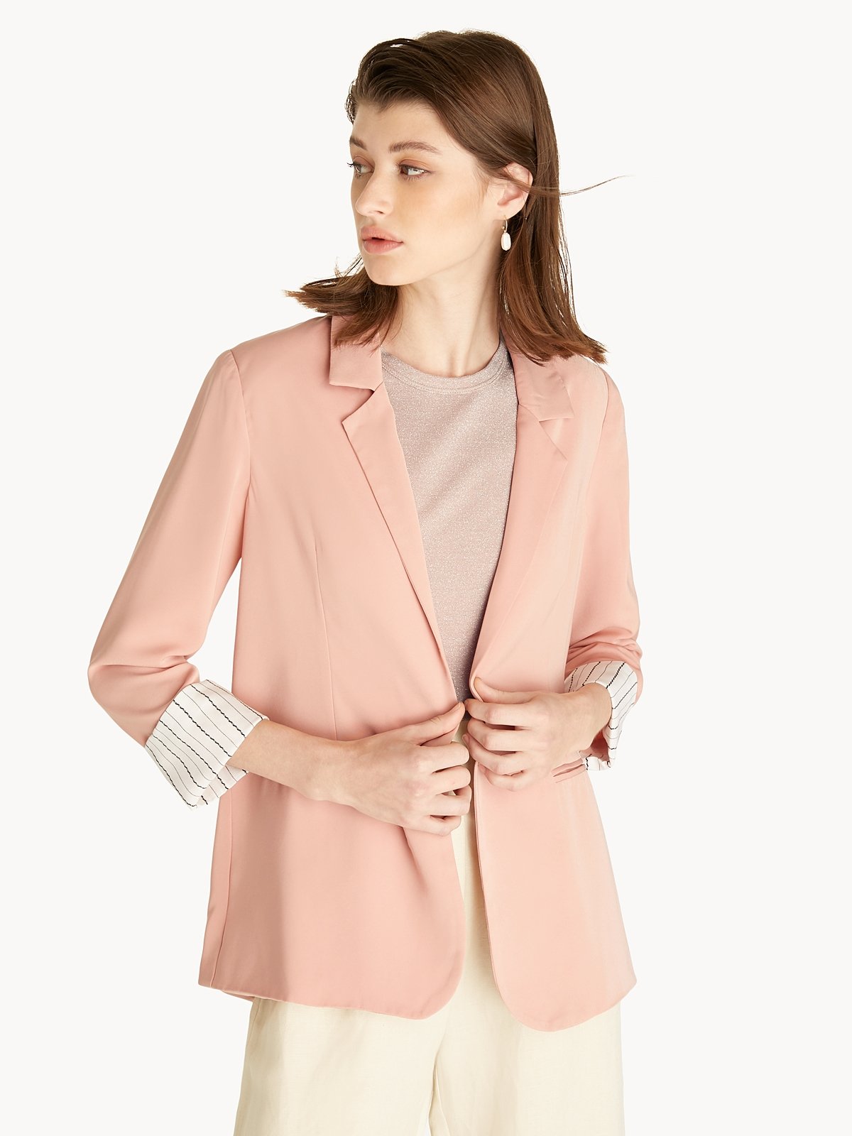 Buttonless blazer best sale