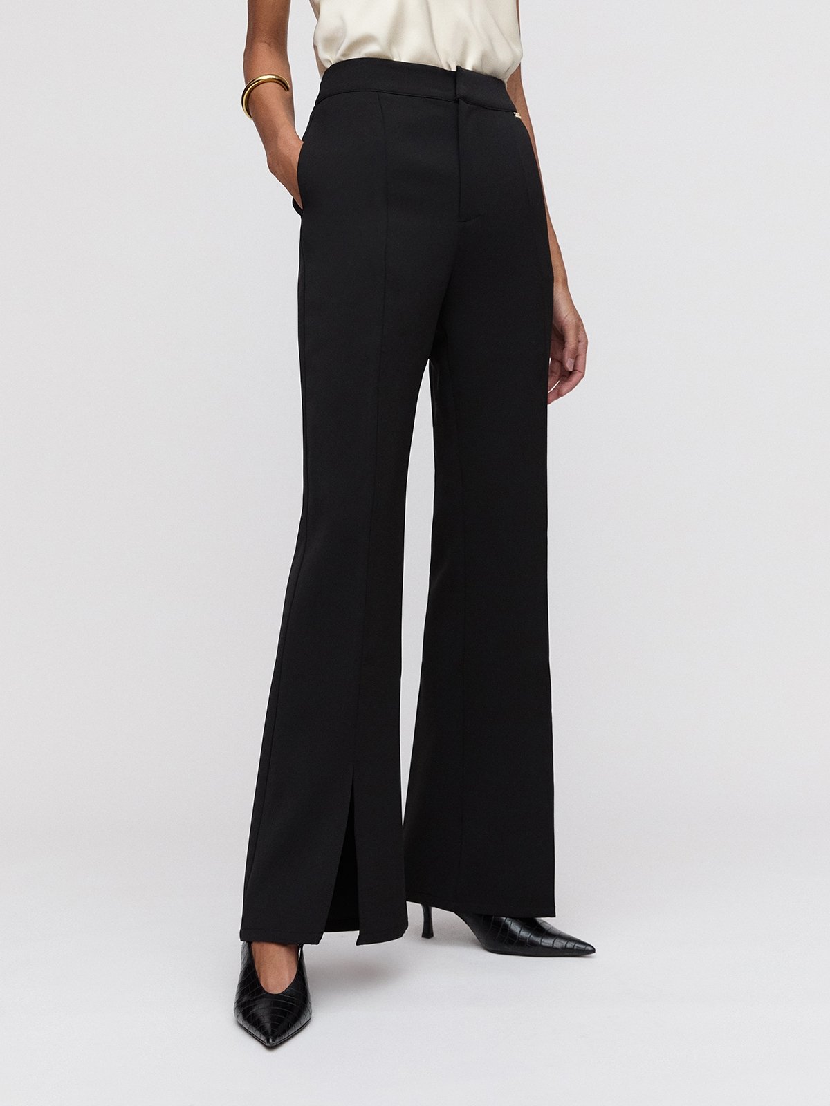 womens flared dress pants Freedom Flex Flare Dress Pants for Tall Women in White Sand 6 / Extra Tall / White Sand main image 0