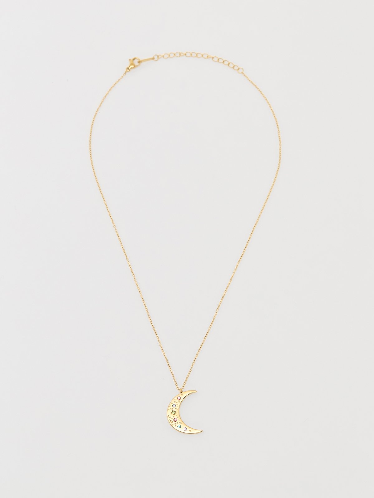 pomelo Pomelo Moon Charm Necklace - Multi Color