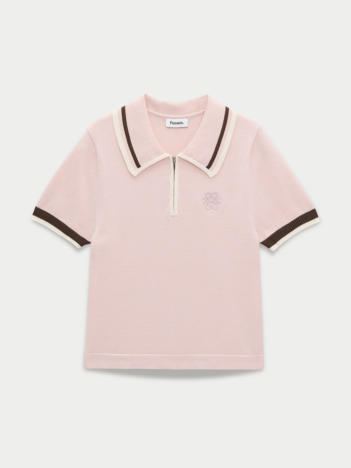 Pique Polo Knit Top ピンク専用出品 Pique Polo Knit Top ピンク専用