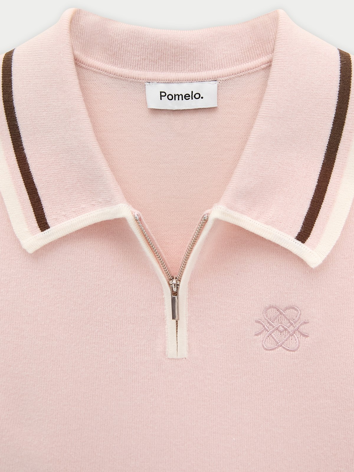 Polo Knit Top - Light Pink - Pomelo Fashion