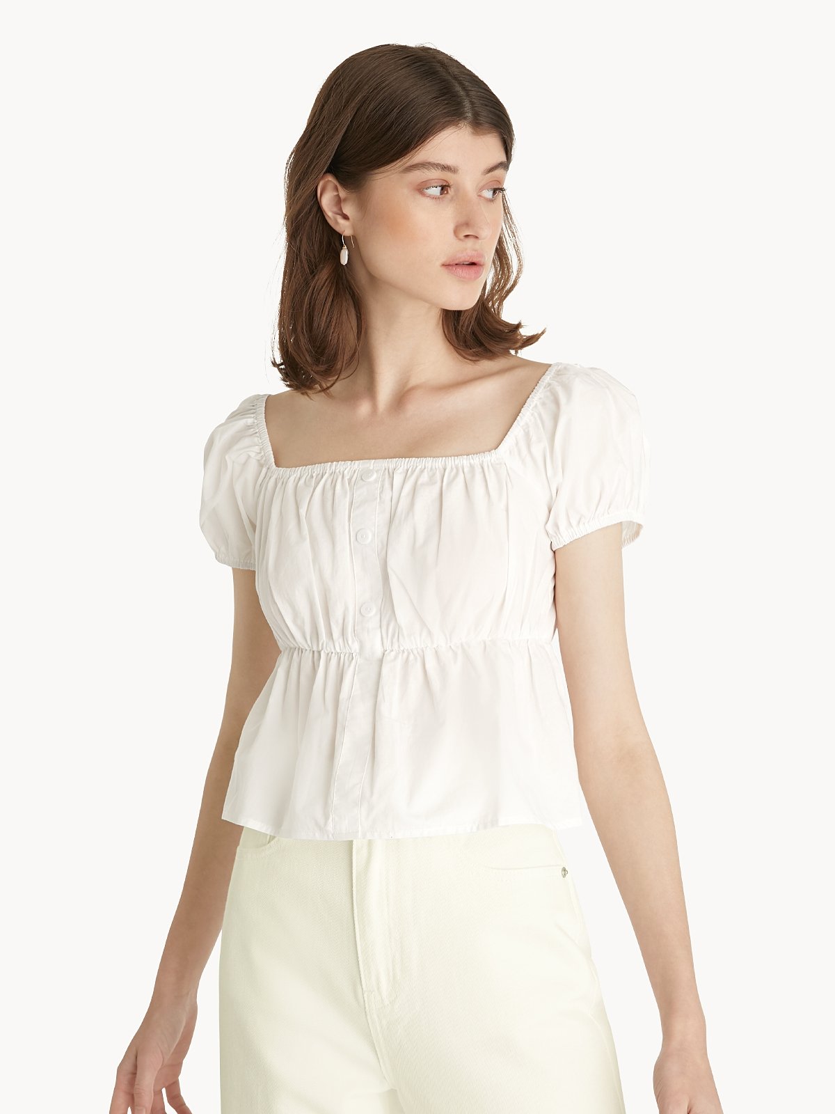 Cap sleeve peplum top hot sale