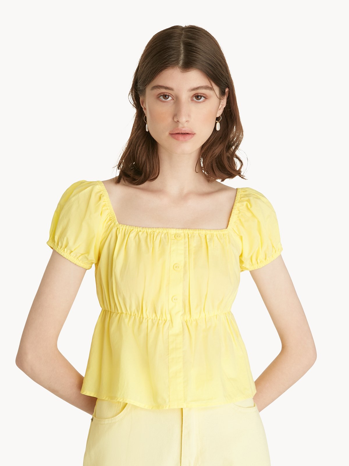Cap sleeve peplum top hot sale