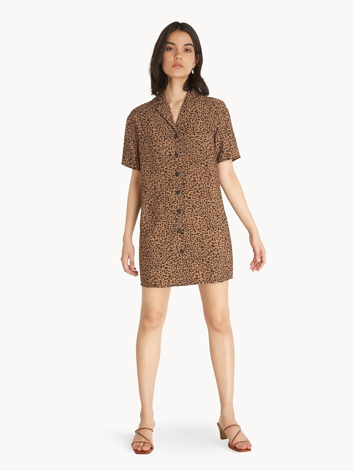 Cheetah button 2025 up dress