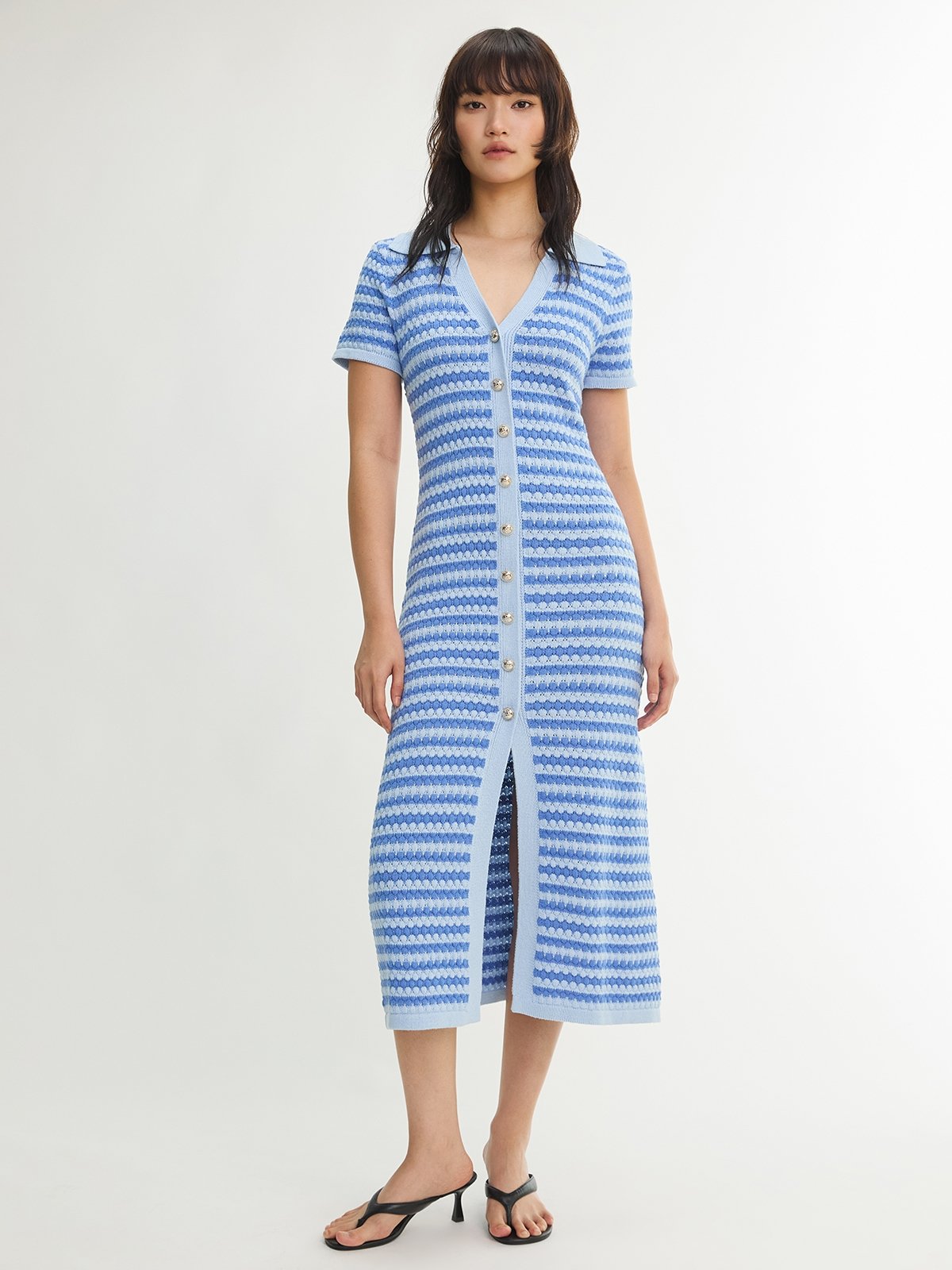 princess polly baby blue dress Buy Desigual Desigual Woman Striped midi shirt dress. 2026 Online main image 0