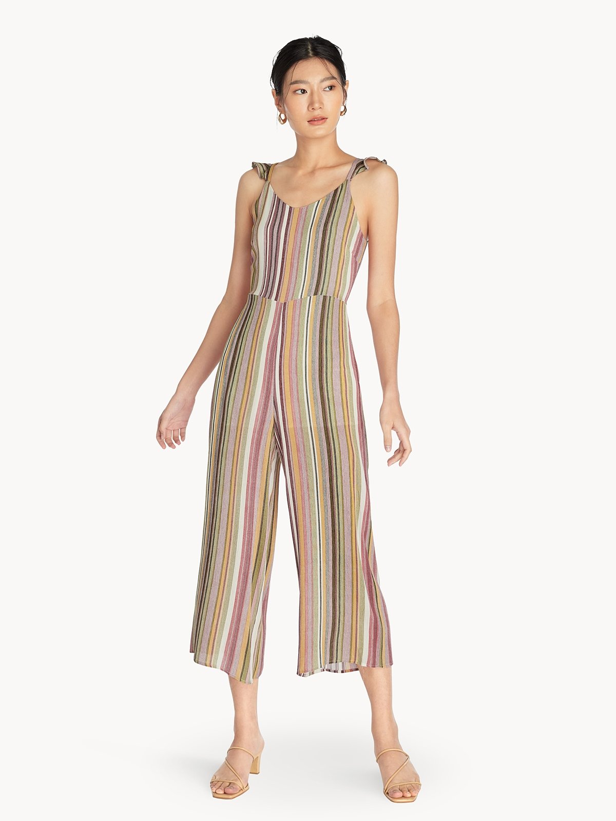 Striped Jumpsuit Multi Color Pomelo Fashion