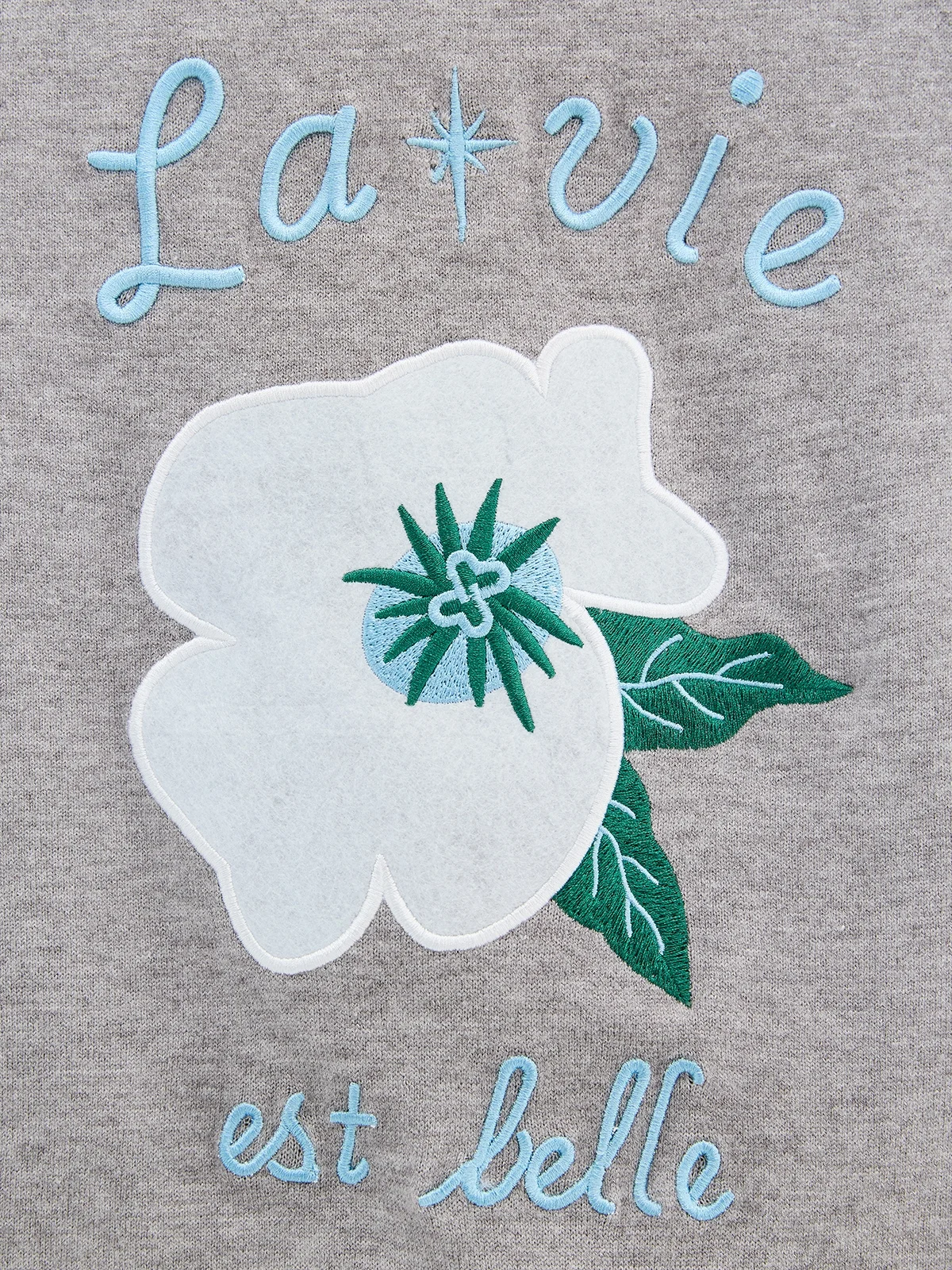 Graphic Knit Top - Mid Grey - Pomelo Fashion