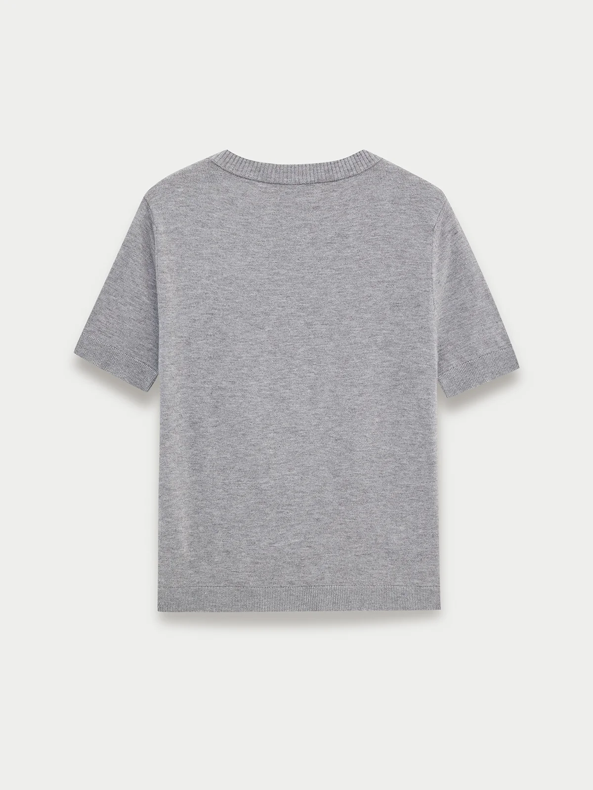 Graphic Knit Top - Mid Grey - Pomelo Fashion
