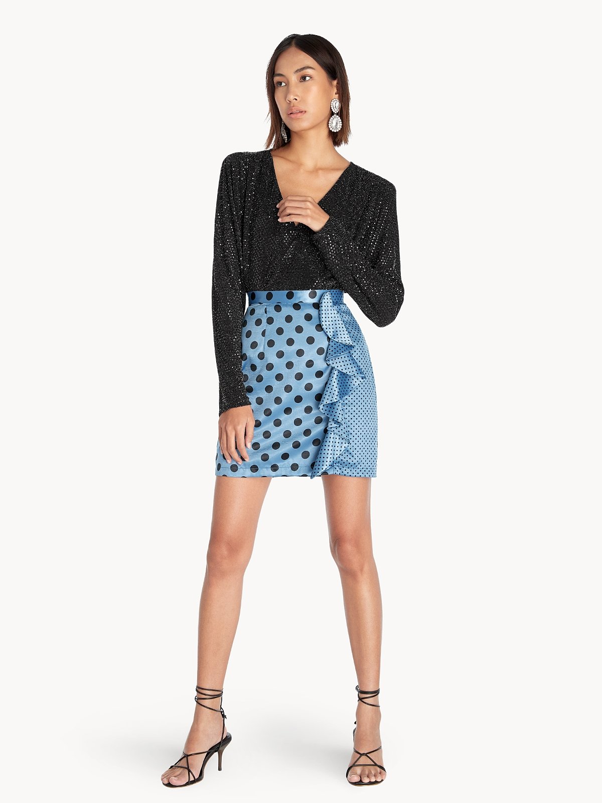 Polka dot high waisted mini deals skirt