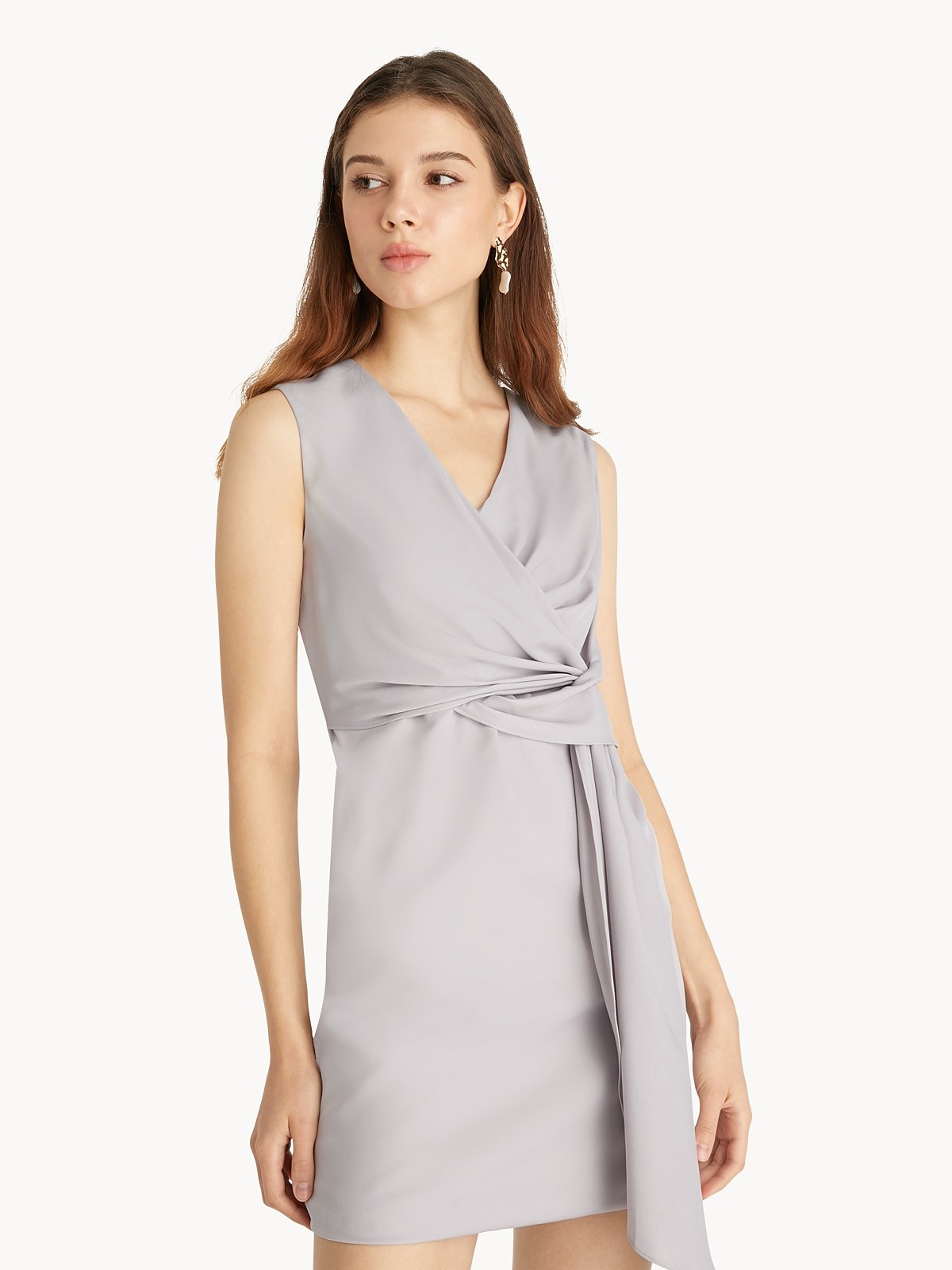 Grey wrap dress store
