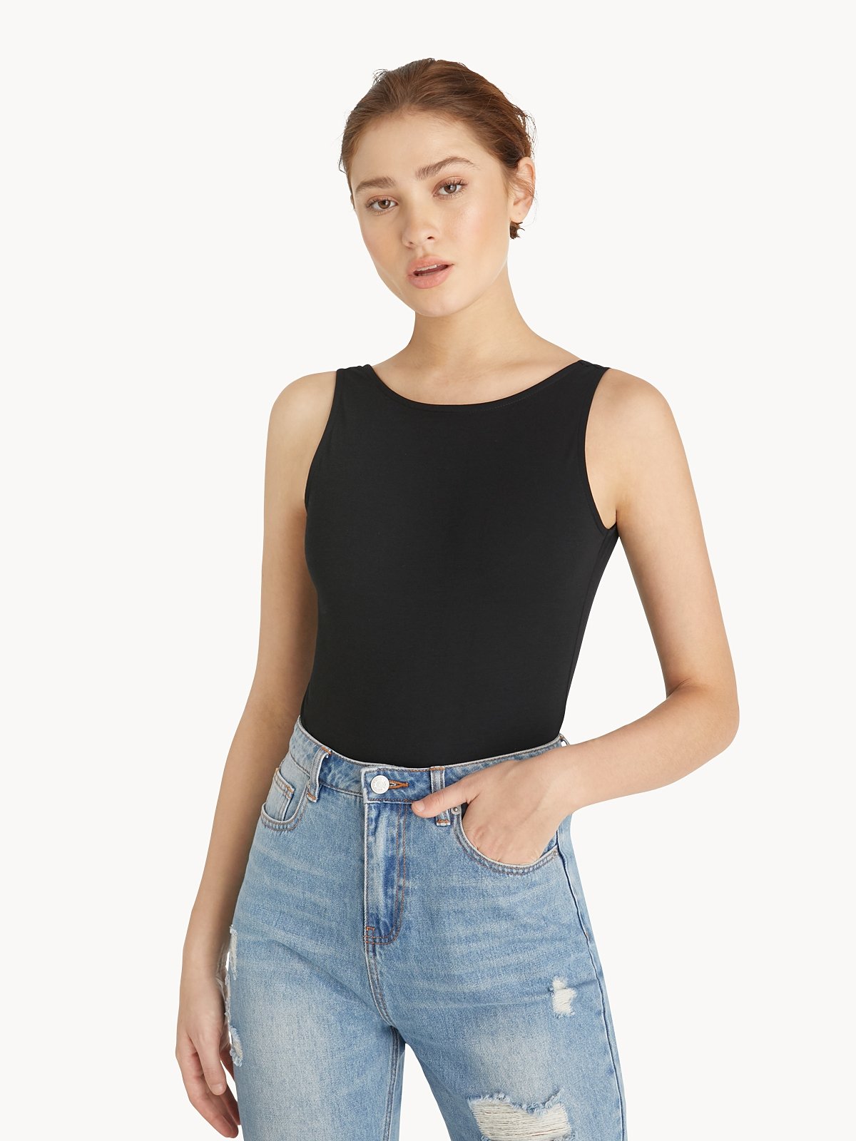 Open Back Bodysuit & Maxi Skirt Set In Black main image 0