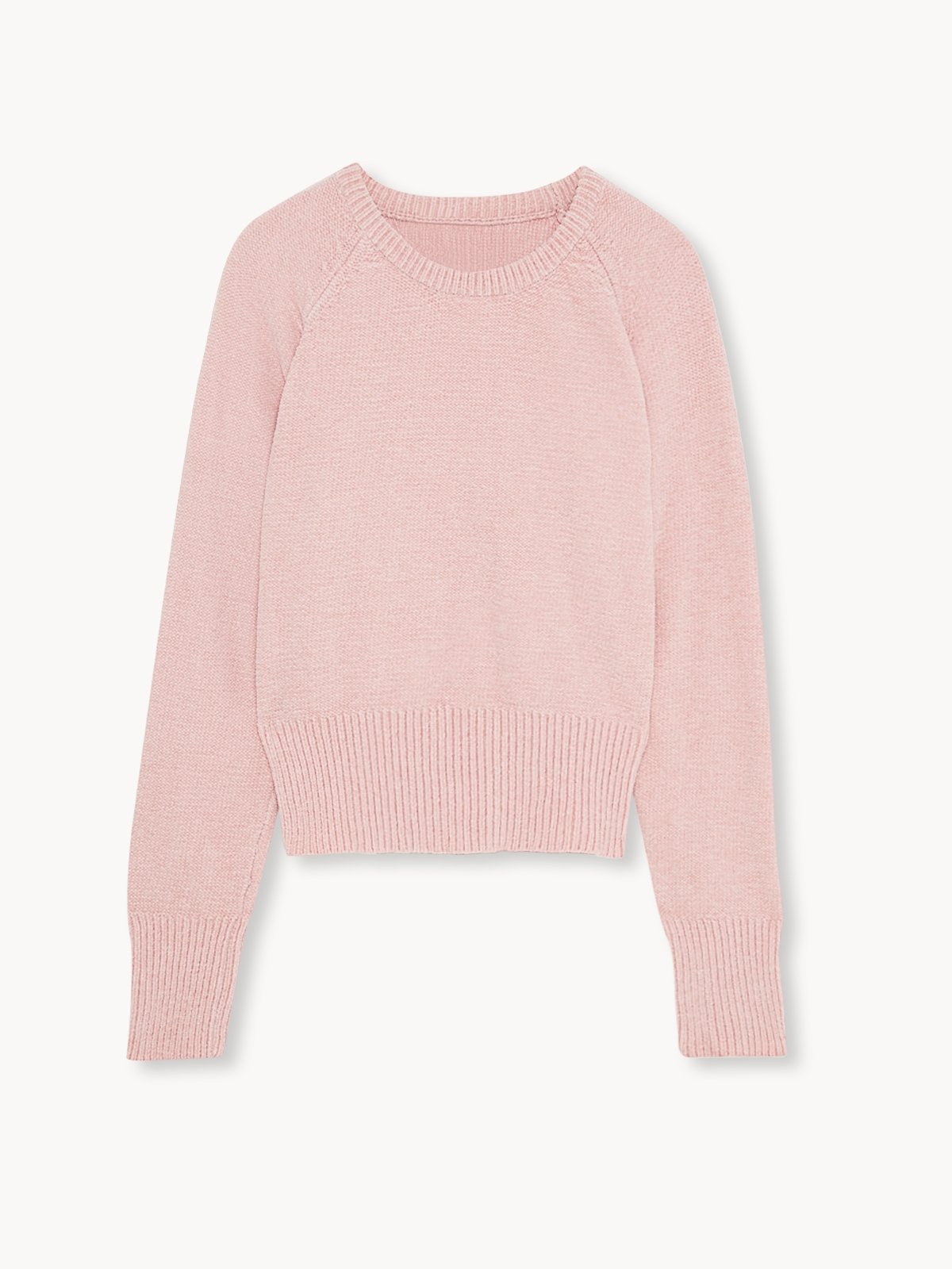 Loose Crew Neck Knit Sweater Pink Pomelo Fashion