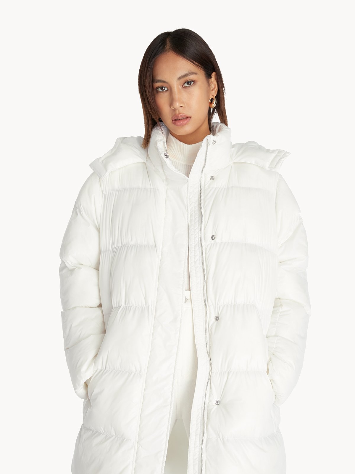 White puffer coat best sale long