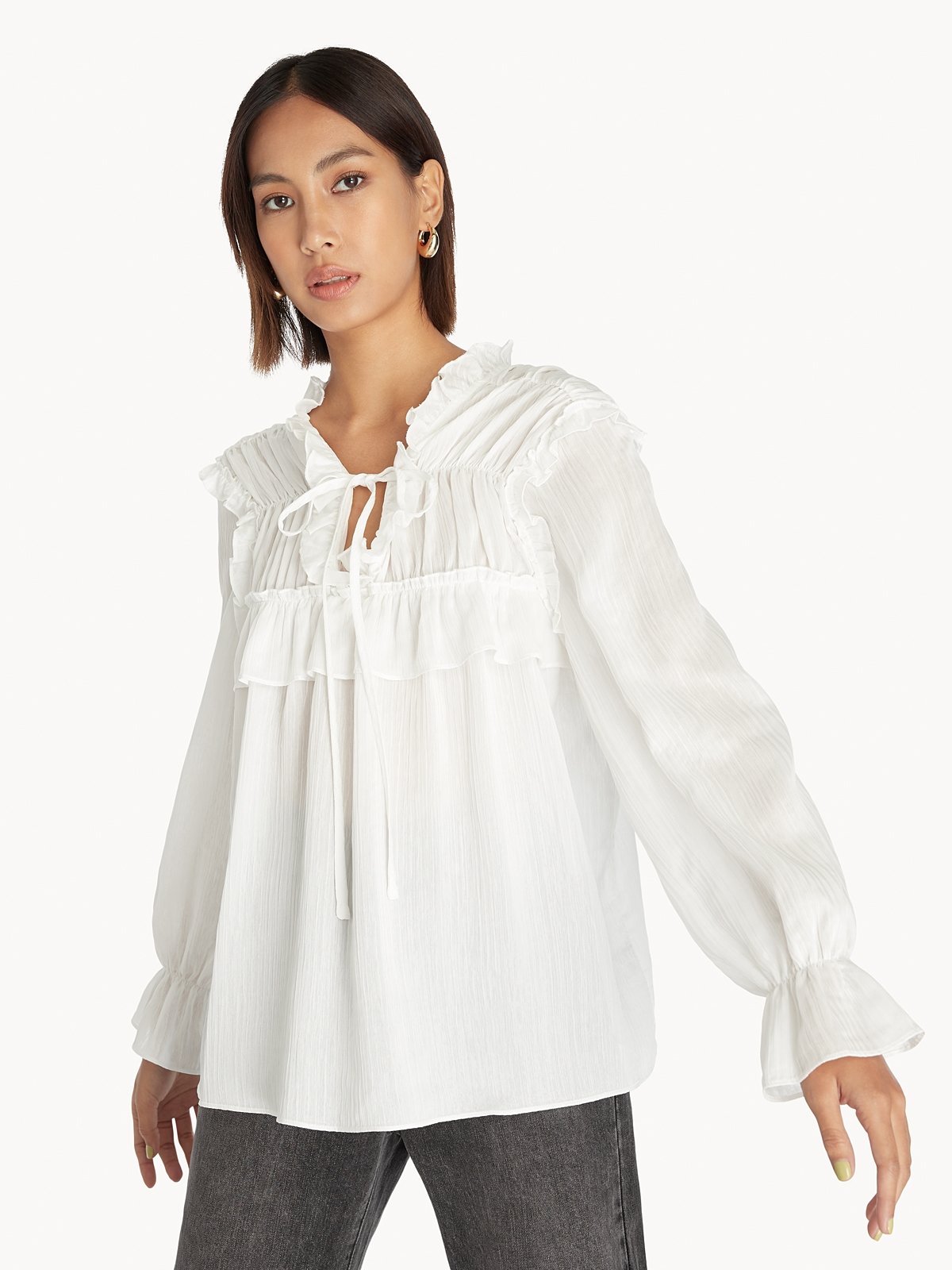 Frill style sleeves hot sale