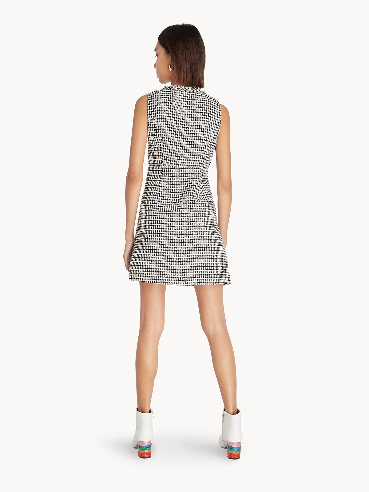 Frayed tweed dress clearance