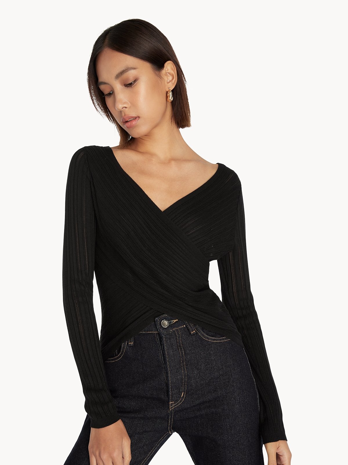 Wrap online sweater black