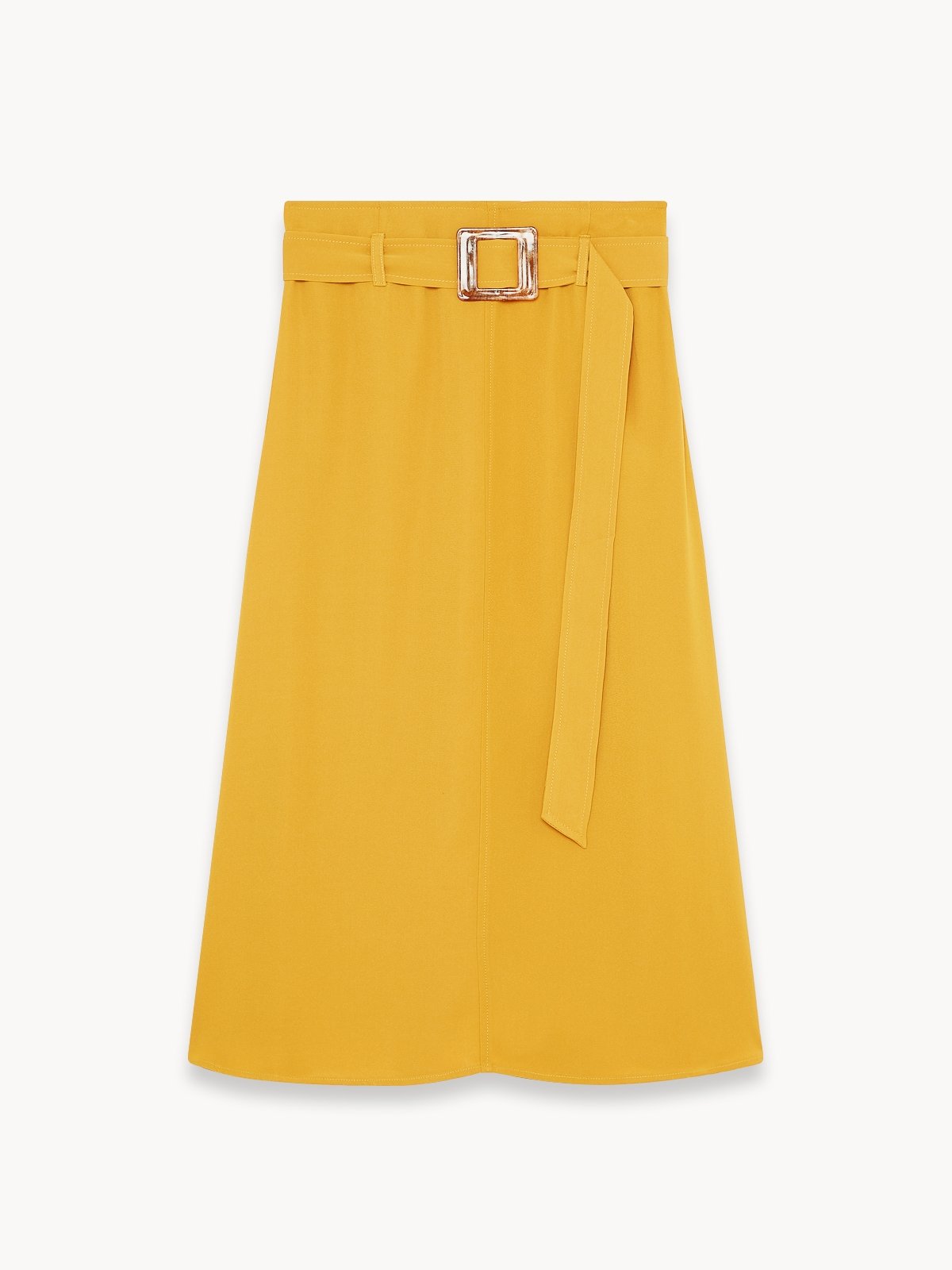 Belted A Line Skirt Yellow Pomelo Fashion