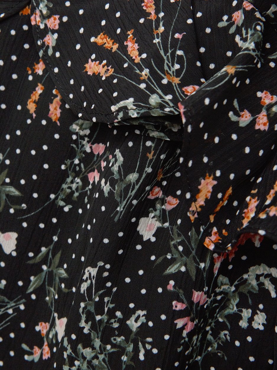 Mini Ruffled Sleeve Dress Black Pomelo Fashion