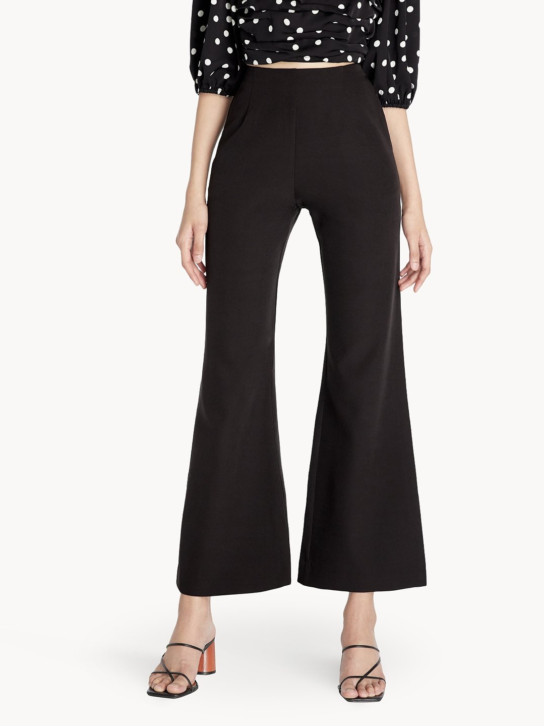 Assorted Brands Pitch Black High Waist Flare Pants, Women's Fashion,  Muslimah Fashion, Bottoms on Carousell